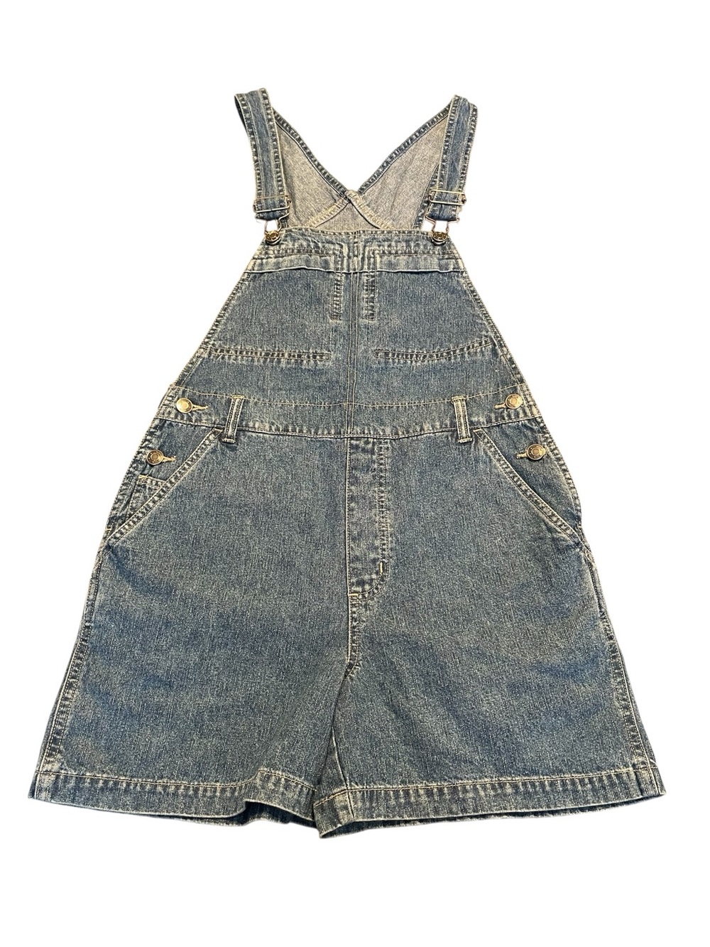 Xhilaration Vintage Y2K Blue Denim Short Overalls Size Small 100% Cotton